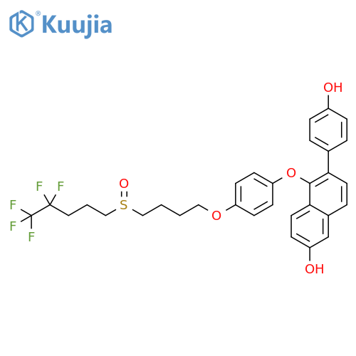 2-Naphthalenol,6-(4-hydroxyphenyl)-5-[4-[4-[(4,4,5,5,5-pentafluoropentyl)sulfinyl]butoxy]phenoxy]- structure