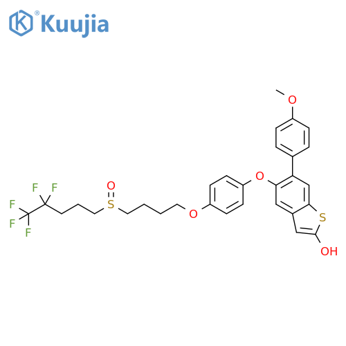 Benzo[b]thiophene-2-ol, 6-(4-methoxyphenyl)-5-[4-[4-[(4,4,5,5,5-pentafluoropentyl)sulfinyl]butoxy]phenoxy]- structure