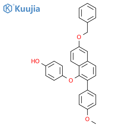 Phenol, 4-[[2-(4-methoxyphenyl)-6-(phenylmethoxy)-1-naphthalenyl]oxy]- structure