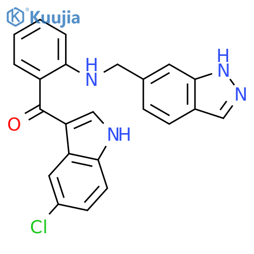 Methanone, (5-chloro-1H-indol-3-yl)[2-[(1H-indazol-6-ylmethyl)amino]phenyl]- structure