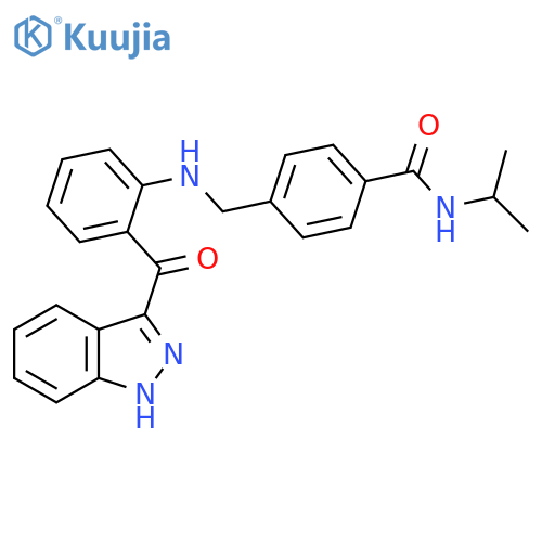 Benzamide, 4-[[[2-(1H-indazol-3-ylcarbonyl)phenyl]amino]methyl]-N-(1-methylethyl)- structure