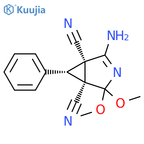 3-Azabicyclo[3.1.0]hex-2-ene-1,5-dicarbonitrile, 2-amino-4,4-dimethoxy-6-phenyl-, (1R,5S,6R)-rel- structure