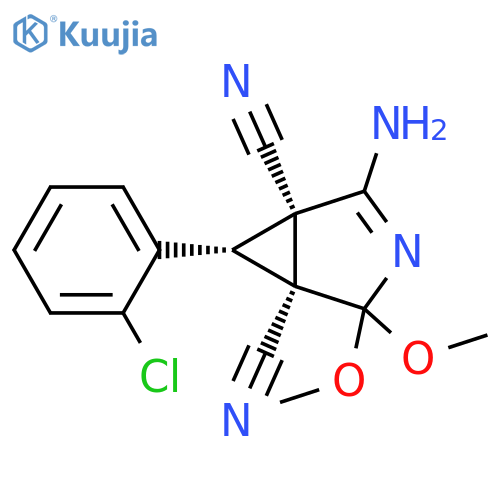3-Azabicyclo[3.1.0]hex-2-ene-1,5-dicarbonitrile, 2-amino-6-(2-chlorophenyl)-4,4-dimethoxy-, (1R,5S,6R)-rel- structure