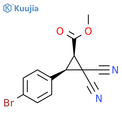 Cyclopropanecarboxylic acid, 3-(4-bromophenyl)-2,2-dicyano-, methyl ester, (1R,3R)-rel- structure