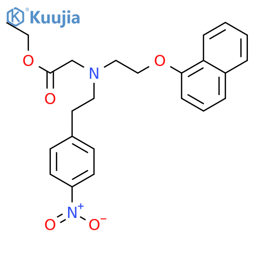 Glycine, N-[2-(1-naphthalenyloxy)ethyl]-N-[2-(4-nitrophenyl)ethyl]-, ethyl ester structure