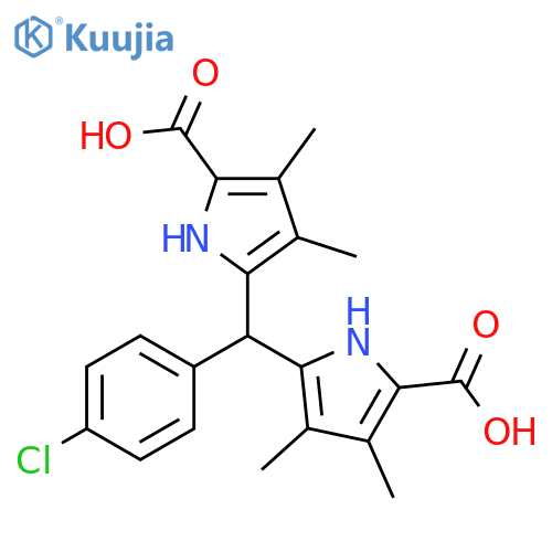 1H-Pyrrole-2-carboxylic acid, 5,5'-[(4-chlorophenyl)methylene]bis[3,4-dimethyl- structure