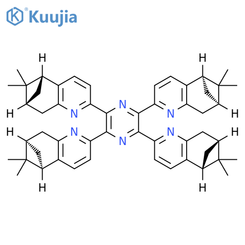 5,7-Methanoquinoline,2,2',2'',2'''-(2,3,5,6-pyrazinetetrayl)tetrakis[5,6,7,8-tetrahydro-6,6-dimethyl-, (5R,5'R,5''R,5'''R,7R,7'R,7''R,7'''R)- structure