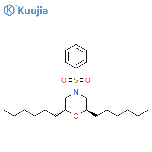 Morpholine, 2,6-dihexyl-4-[(4-methylphenyl)sulfonyl]-, (2R,6R)-rel- structure