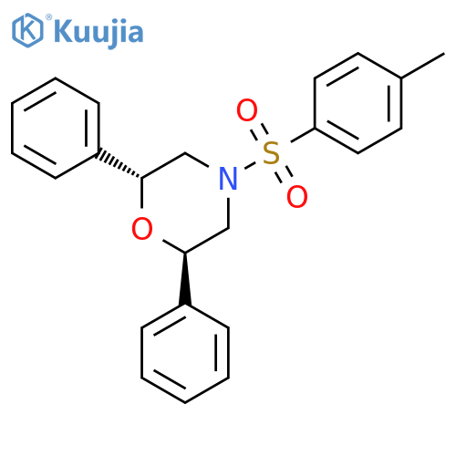 Morpholine, 4-[(4-methylphenyl)sulfonyl]-2,6-diphenyl-, (2R,6R)-rel- structure