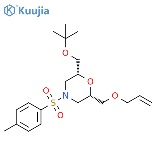 Morpholine, 2-[(1,1-dimethylethoxy)methyl]-4-[(4-methylphenyl)sulfonyl]-6-[(2-propen-1-yloxy)methyl]-, (2R,6S)-rel- structure