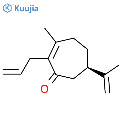 2-Cyclohepten-1-one,3-methyl-6-(1-methylethenyl)-2-(2-propen-1-yl)-, (6R)- structure