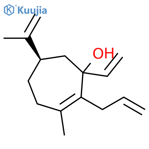2-Cyclohepten-1-ol, 1-ethenyl-3-methyl-6-(1-methylethenyl)-2-(2-propen-1-yl)-, (6R)- structure