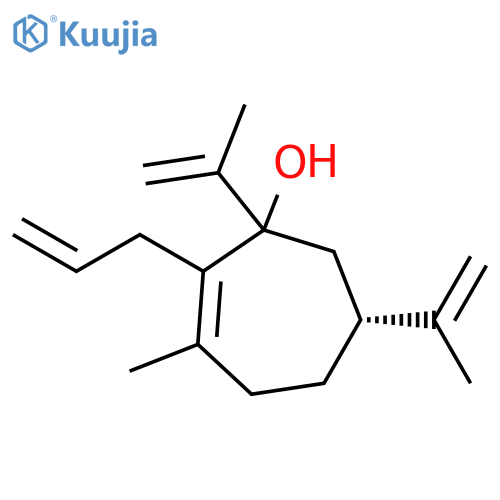 2-Cyclohepten-1-ol, 3-methyl-1,6-bis(1-methylethenyl)-2-(2-propen-1-yl)-, (6R)- structure