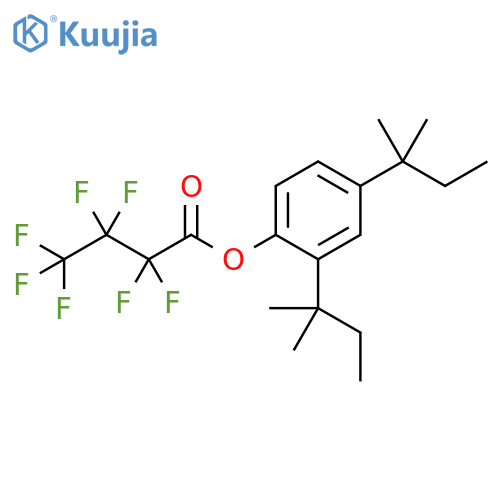 Butanoic acid, 2,2,3,3,4,4,4-heptafluoro-, 2,4-bis(1,1-dimethylpropyl)phenyl ester structure