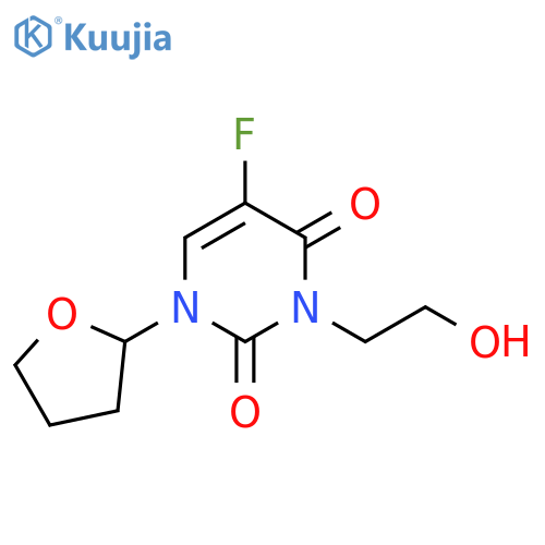 2,4(1H,3H)-Pyrimidinedione, 5-fluoro-3-(2-hydroxyethyl)-1-(tetrahydro-2-furanyl)- structure