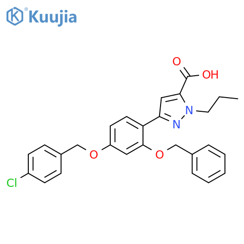 1H-Pyrazole-5-carboxylic acid, 3-[4-[(4-chlorophenyl)methoxy]-2-(phenylmethoxy)phenyl]-1-propyl- structure
