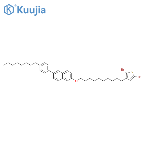 Thiophene, 2,5-dibromo-3-[10-[[6-(4-octylphenyl)-2-naphthalenyl]oxy]decyl]- structure