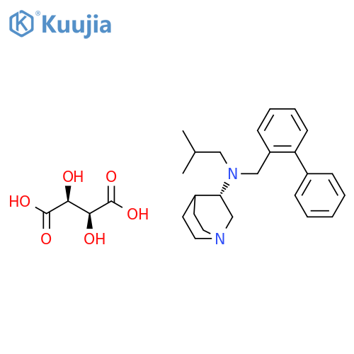 1-Azabicyclo[2.2.2]octan-3-amine, N-([1,1'-biphenyl]-2-ylmethyl)-N-(2-methylpropyl)-, (3S)-, (2S,3S)-2,3-dihydroxybutanedioate (1:1) (9CI) structure