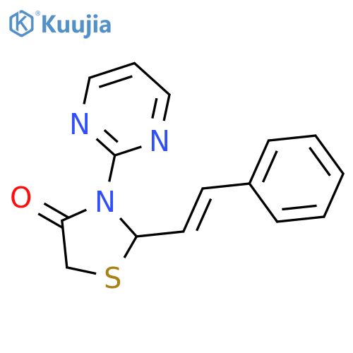 4-Thiazolidinone, 2-(2-phenylethenyl)-3-(2-pyrimidinyl)- structure