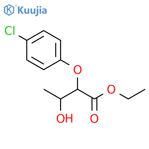 Butanoic acid, 2-(4-chlorophenoxy)-3-hydroxy-, ethyl ester, (2R,3S)- structure