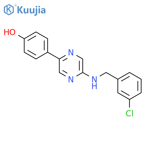 Phenol, 4-[5-[[(3-chlorophenyl)methyl]amino]pyrazinyl]- structure