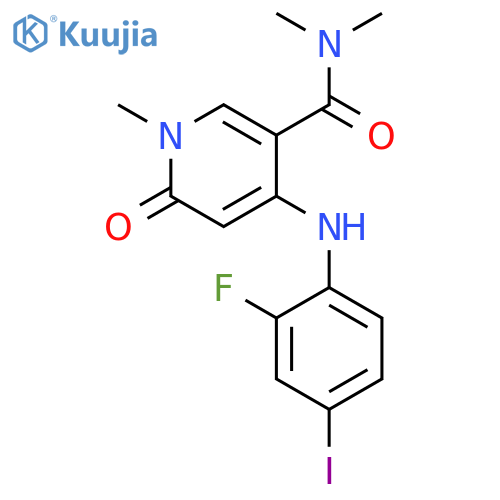 3-Pyridinecarboxamide, 4-[(2-fluoro-4-iodophenyl)amino]-1,6-dihydro-N,N,1-trimethyl-6-oxo- structure