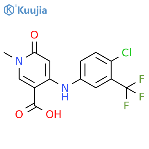 3-Pyridinecarboxylic acid, 4-[[4-chloro-3-(trifluoromethyl)phenyl]amino]-1,6-dihydro-1-methyl-6-oxo- structure