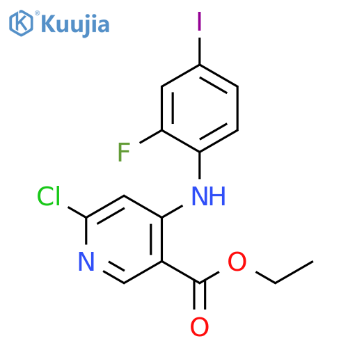 3-Pyridinecarboxylic acid, 6-chloro-4-[(2-fluoro-4-iodophenyl)amino]-, ethyl ester structure