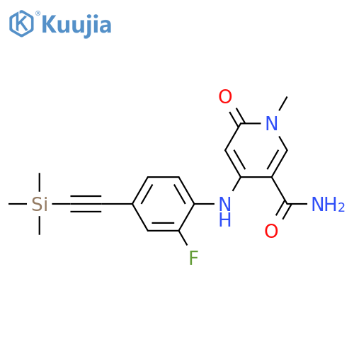 3-Pyridinecarboxamide,  4-[[2-fluoro-4-[(trimethylsilyl)ethynyl]phenyl]amino]-1,6-dihydro-1-methyl-  6-oxo- structure