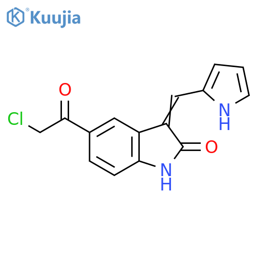 2H-Indol-2-one, 5-(2-chloroacetyl)-1,3-dihydro-3-(1H-pyrrol-2-ylmethylene)- structure