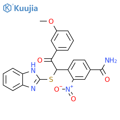 Benzamide, 4-[1-(1H-benzimidazol-2-ylthio)-2-(3-methoxyphenyl)-2-oxoethyl]-3-nitro- structure