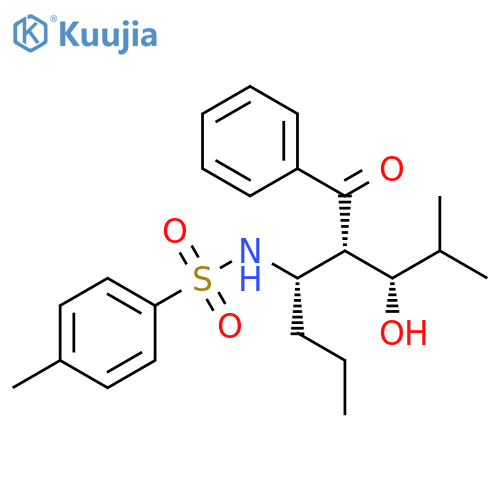 Benzenesulfonamide, N-[(1S,2S,3S)-2-benzoyl-3-hydroxy-3-(1-methylethyl)-1-propylpropyl]-4-methyl-, rel- structure