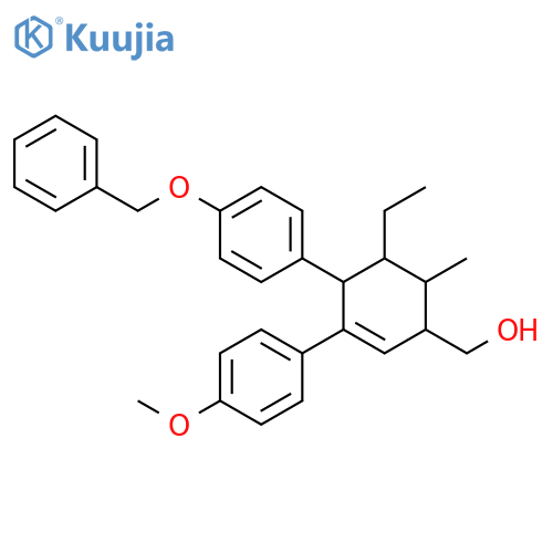 2-Cyclohexene-1-methanol, 5-ethyl-3-(4-methoxyphenyl)-6-methyl-4-[4-(phenylmethoxy)phenyl]- structure