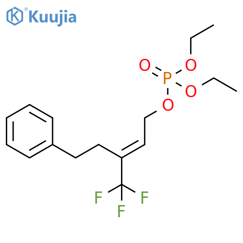 Phosphoric acid, diethyl (2E)-5-phenyl-3-(trifluoromethyl)-2-penten-1-yl ester structure