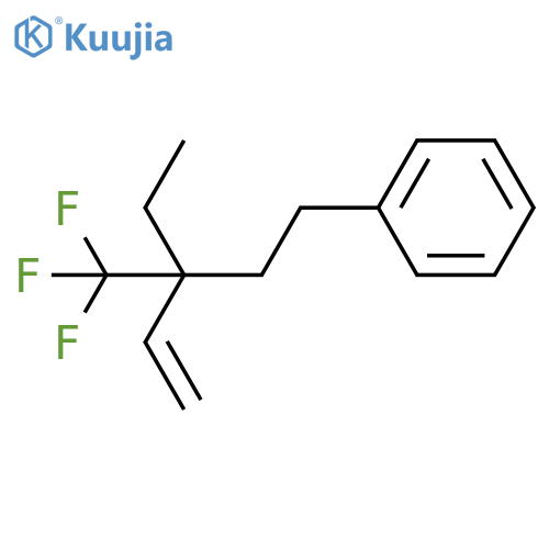 Benzene, [3-ethyl-3-(trifluoromethyl)-4-pentenyl]- structure
