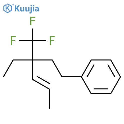 Benzene, [(3R,4E)-3-ethyl-3-(trifluoromethyl)-4-hexenyl]- structure