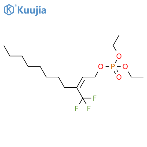 Phosphoric acid, diethyl (2E)-3-(trifluoromethyl)-2-undecenyl ester structure