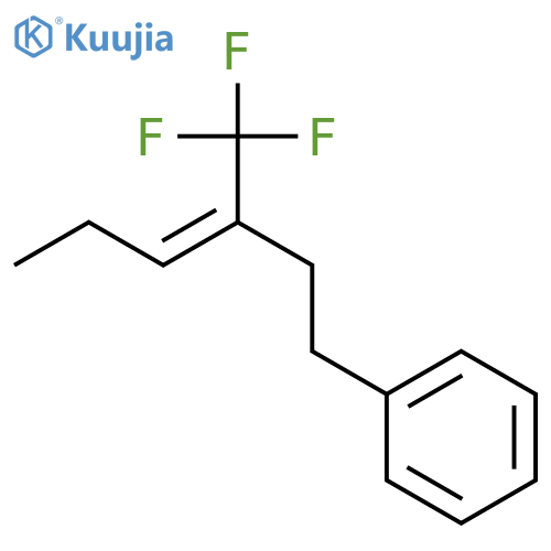 Benzene, [(3E)-3-(trifluoromethyl)-3-hexenyl]- structure