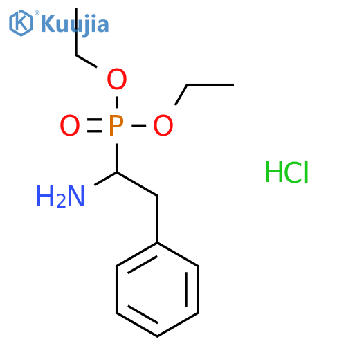 PHOSPHONIC ACID, (1-AMINO-2-PHENYLETHYL)-, DIETHYL ESTER, HYDROCHLORIDE structure