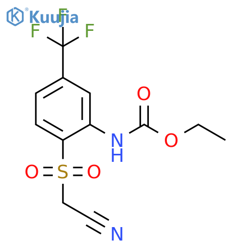 Carbamic acid, [2-[(cyanomethyl)sulfonyl]-5-(trifluoromethyl)phenyl]-, ethyl ester (9CI) structure