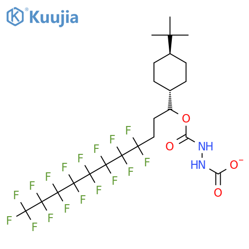 1,2-Hydrazinedicarboxylic acid, trans-4-(1,1-dimethylethyl)cyclohexyl4,4,5,5,6,6,7,7,8,8,9,9,10,10,11,11,11-heptadecafluoroundecyl ester structure