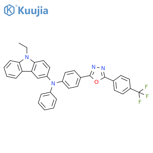 9H-Carbazol-3-amine, 9-ethyl-N-phenyl-N-[4-[5-[4-(trifluoromethyl)phenyl]-1,3,4-oxadiazol-2-yl]phenyl]- structure