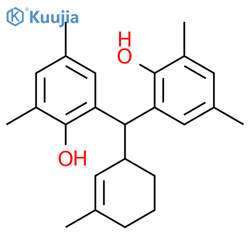 Phenol, 2,2'-[(3-methyl-2-cyclohexen-1-yl)methylene]bis[4,6-dimethyl- structure