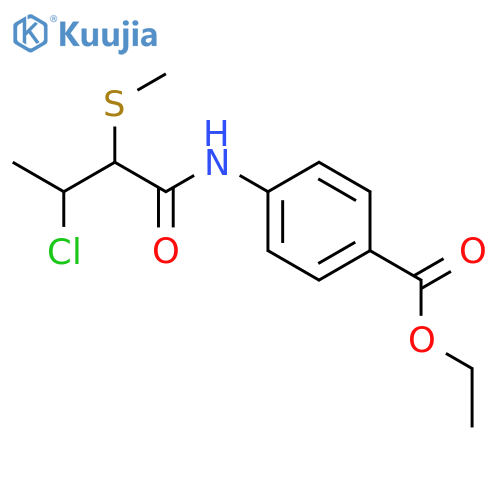 BENZOIC ACID, 4-[[3-CHLORO-2-(METHYLTHIO)-1-OXOBUTYL]AMINO]-, ETHYL ESTER structure
