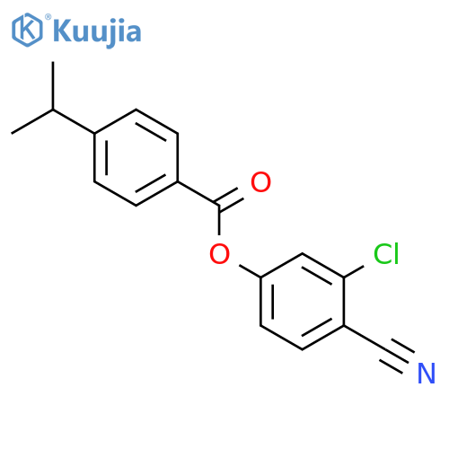 Benzoic acid, 4-(1-methylethyl)-, 3-chloro-4-cyanophenyl ester structure