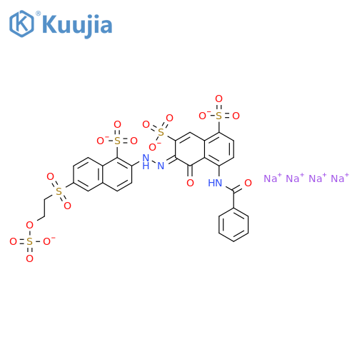 1,7-Naphthalenedisulfonicacid,4-(benzoylamino)-5-hydroxy-6-[2-[1-sulfo-6-[[2-(sulfooxy)ethyl]sulfonyl]-2-naphthalenyl]diazenyl]-,sodium salt (1:4) structure