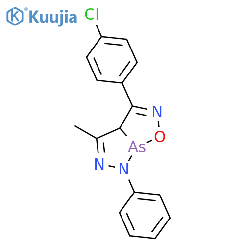 6-(4-chlorophenyl)-4-methyl-2-phenyl-8-oxa-2,3,7-triaza-1-arsabicyclo[3.3.0]octa-3,6-diene structure