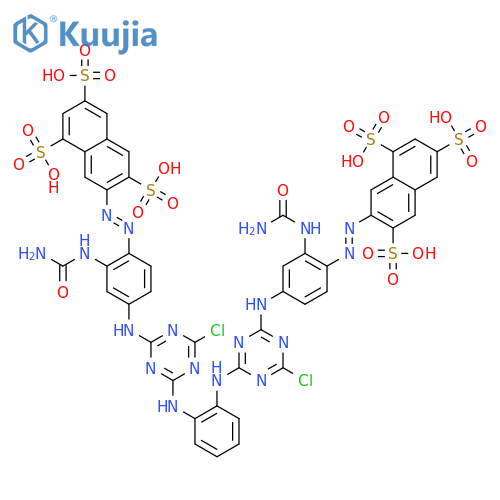 1,3,6-Naphthalenetrisulfonicacid, 7,7'-[1,2-phenylenebis[imino(6-chloro-1,3,5-triazine-4,2-diyl)imino[2-[(aminocarbonyl)amino]-4,1-phenylene]azo]]bis- (9CI) structure