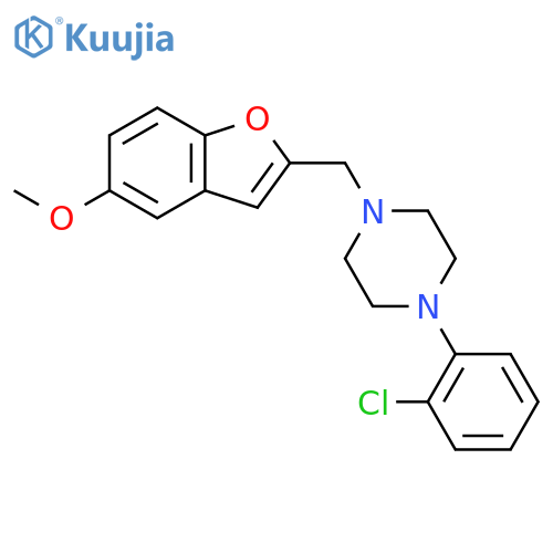 1-(2-chlorophenyl)-4-[(5-methoxy-1-benzofuran-2-yl)methyl]piperazine structure