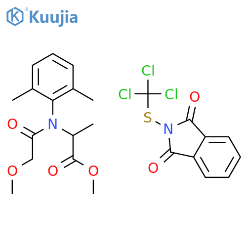 methyl N-(2,6-dimethylphenyl)-N-(methoxyacetyl)-L-alaninate - 2-[(trichloromethyl)sulfanyl]-1H-isoindole-1,3(2H)-dione (1:1) structure